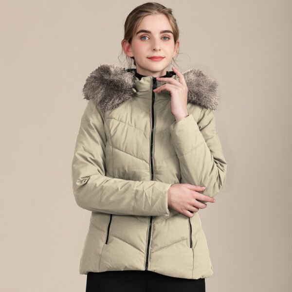 Women's Padded Jacket with Fur Hood