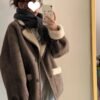 Women's Padded Ruff Collar Coat
