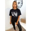 Ladies Love Print Slogan Oversized T-Shirt