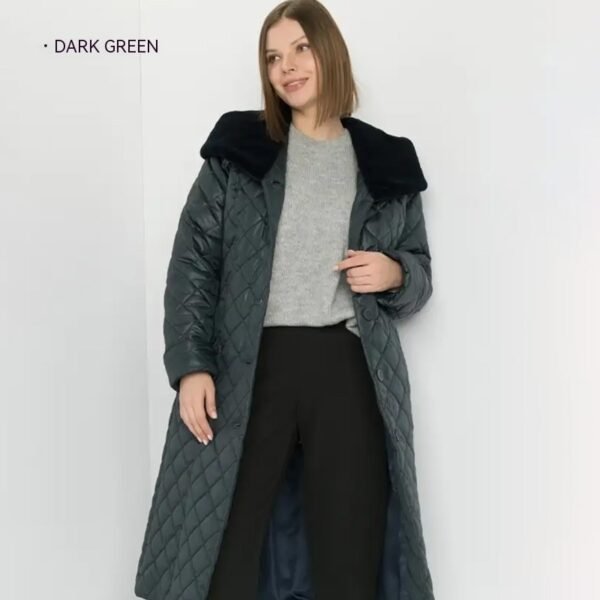 Women's Padded Jacket with Big Fur Collar