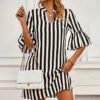 A- Line Skirt Half Sleeve Flared Sleeves Loose Short Skirt Dress