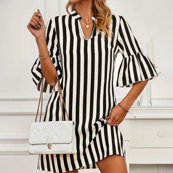 A- Line Skirt Half Sleeve Flared Sleeves Loose Short Skirt Dress