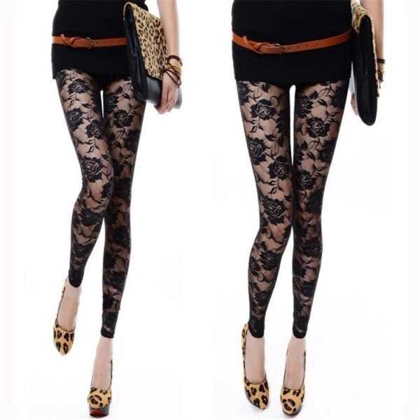 Women's Breathable Lace Rose Leggings (3 Colors)
