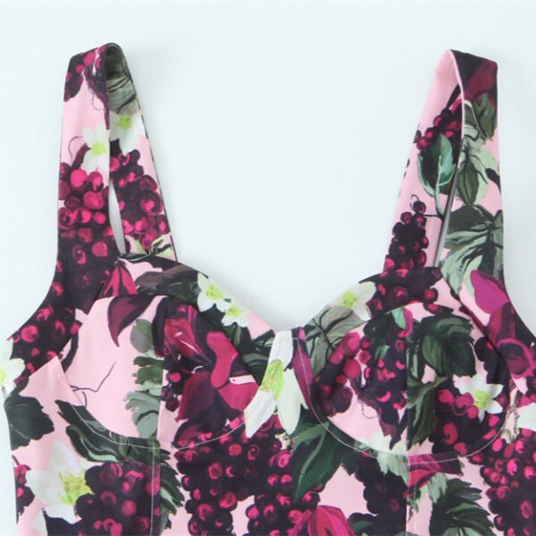 European And American Style Fashionable Elegant And Sexy Wide Swing Printing Dress