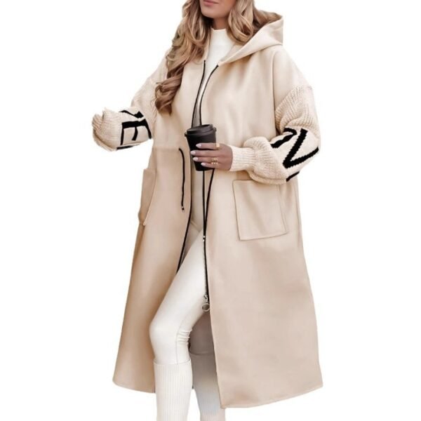 Women's Long Black Hooded Coat (8 Color)