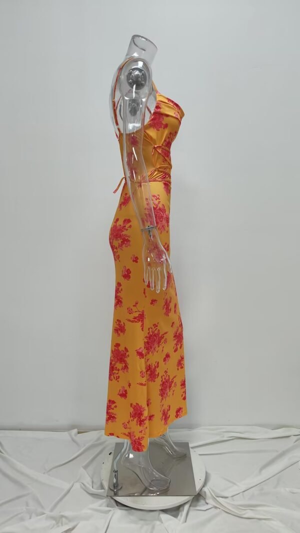 Women's Printed Lace Long Dress