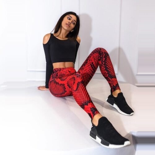 Women's Snake Printed Push Up Fitness Leggings (2 Colors)
