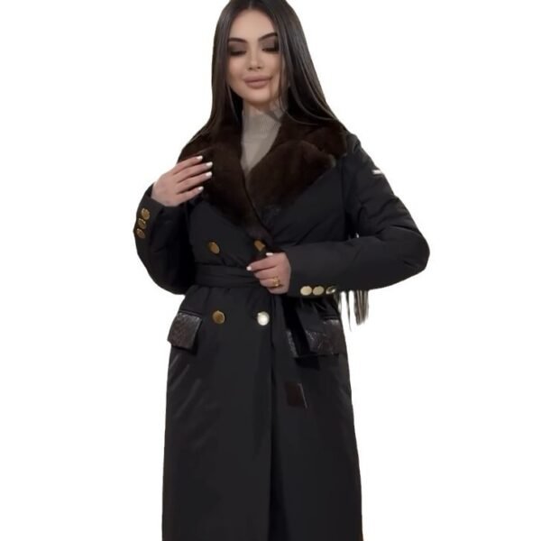 Women's Ponte de Roma Coat with Fur Collar