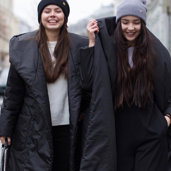Women's Padded Ruff Collar Coat