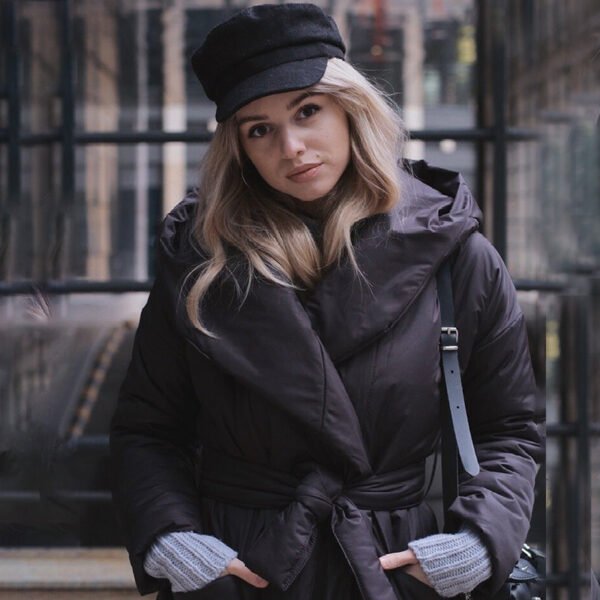 Women's Padded Ruff Collar Coat