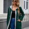 Ladies Hooded Casual Jacket with Color Blocks