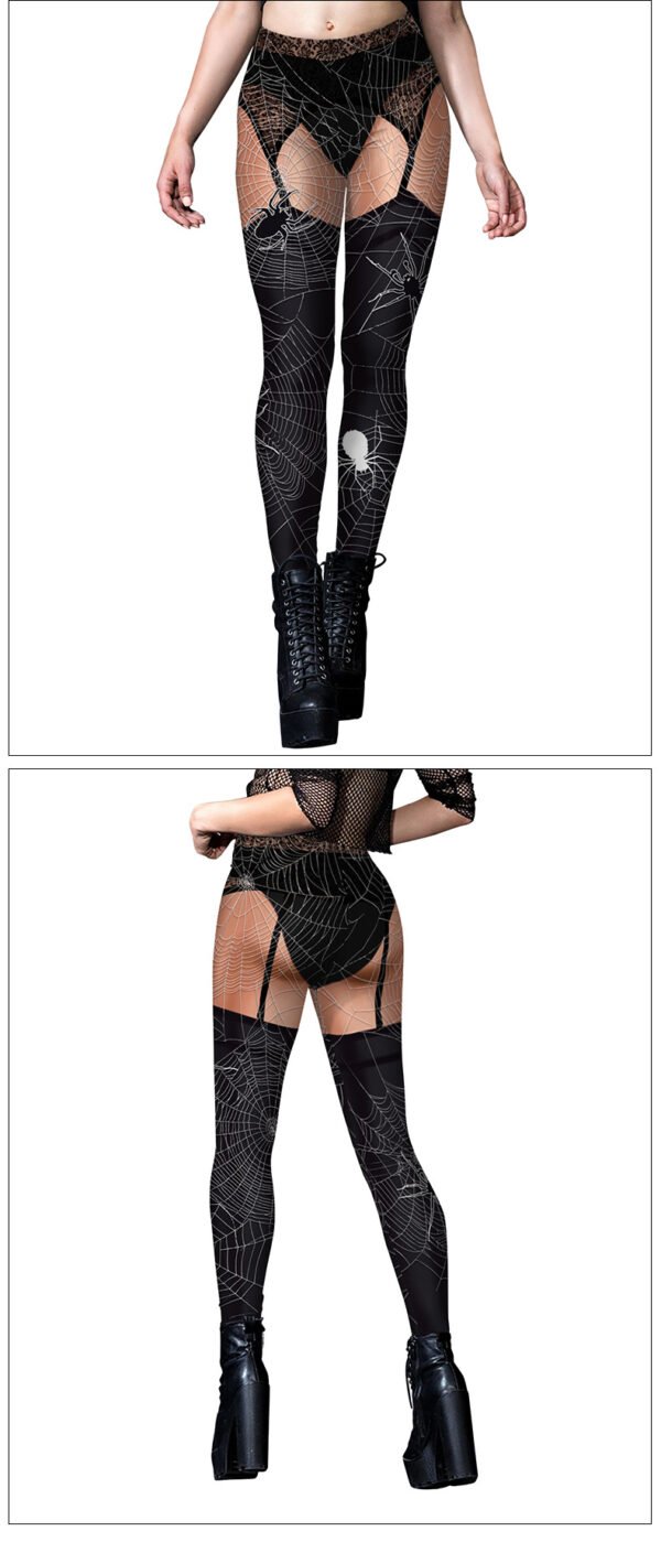 Woman's Skull Spider Web Printed Tight Leggings (4 Style)