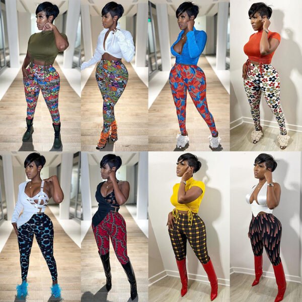 Women's Casual Milk Silk Printed Leggings (5 color or 5 style)
