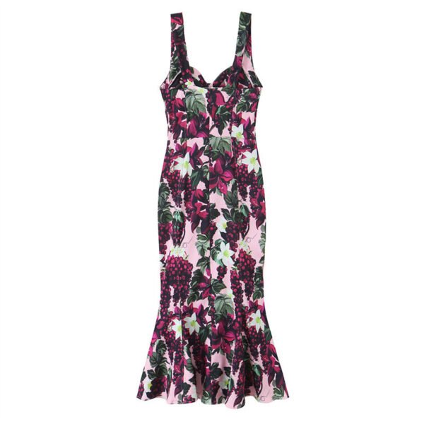 European And American Style Fashionable Elegant And Sexy Wide Swing Printing Dress