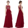 Lace spliced chiffon dress