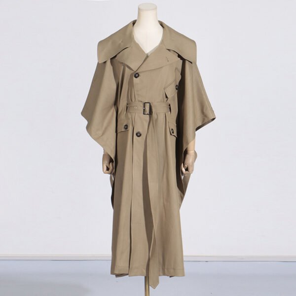 Women's Loose-Fit Cape Trench Coat