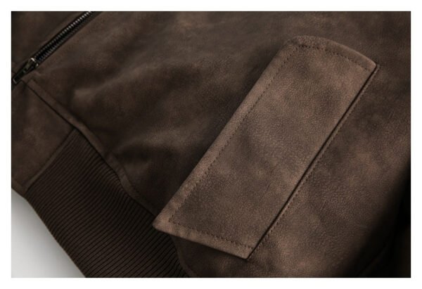 Teenagers Loose Fit Hooded PU Leather Cardigan Jacket