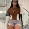 Women's Slim Fit Solid Color Extra Long Sleeve Jacket