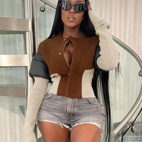 Women's Slim Fit Solid Color Extra Long Sleeve Jacket