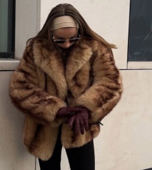 Women's Faux Fur Spandex Coat