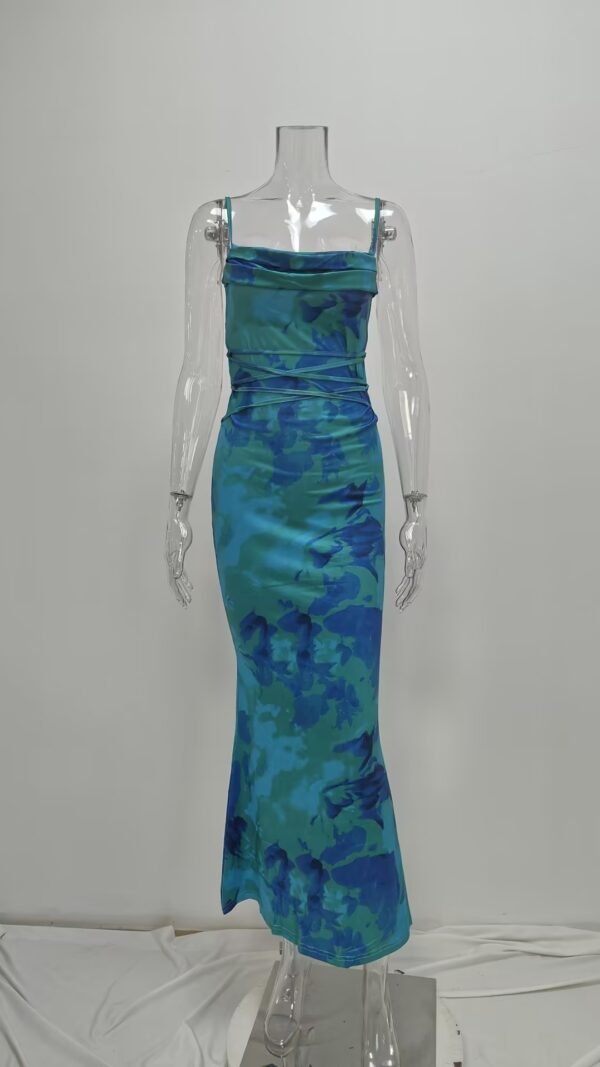 Women's Printed Lace Long Dress