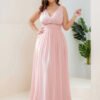 2056c422-facb-4a37-991c-13546a091e2b Women,s Deep V-neck Bridesmaid Plus Size High Waist Dress
