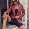 Women's Plaid Blazer