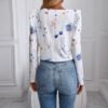 women's floral print-puff sleeve jacket