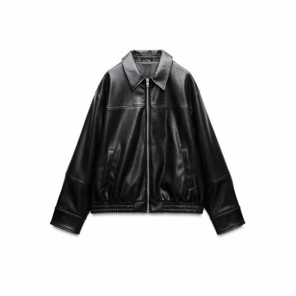 Women's Loose Fit Lapel Collar Regular Jacket