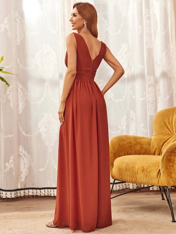 2958a397-a7a9-4d56-bced-ef9379242e99 Women,s Deep V-neck Bridesmaid Plus Size High Waist Dress