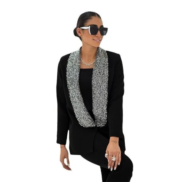 Women's Shiny Sequined Deep V-neck Blazer