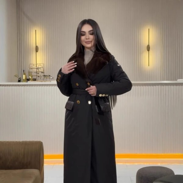 Women's Ponte de Roma Coat with Fur Collar