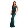 Green Sequined Sexy High Waist Fishtail Long Evening Dress