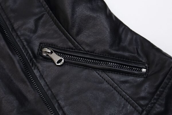Women's Slim Fit Tassel Detail PU Leather Biker Jacket