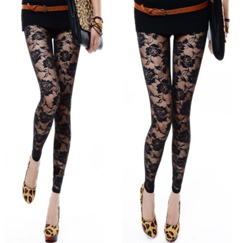 Women's Breathable Lace Rose Leggings (3 Colors)