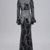 Long Sleeve Round Neck Slim-fit Sheath Sequined Banquet Fishtail Evening Dress