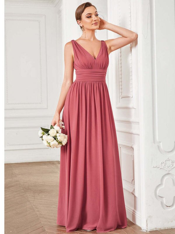 36b5651d-18c2-4fce-bbf3-62b3ff7af5ac Women,s Deep V-neck Bridesmaid Plus Size High Waist Dress