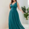 3cf7a59e-0446-442c-b5c6-6be42bdb49e3 Women,s Deep V-neck Bridesmaid Plus Size High Waist Dress