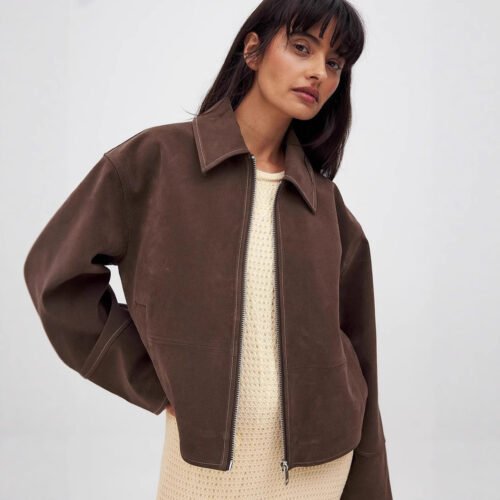 Women's Macaron Color Suede Jacket