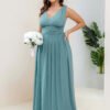4061fe54-03dd-4585-b378-a055f9c6fea7 Women,s Deep V-neck Bridesmaid Plus Size High Waist Dress