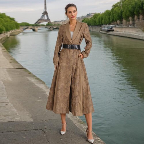 Women's Textured Belted Coat (2 Colors)
