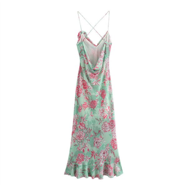 European And American Style Flower Print Underwear Style Dress