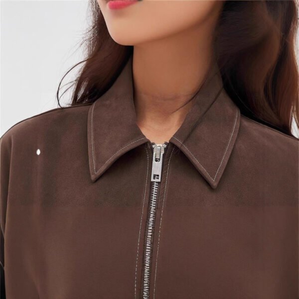 Women's Macaron Color Suede Jacket