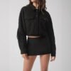 Women's Black Fringe Detail Cropped Jacket
