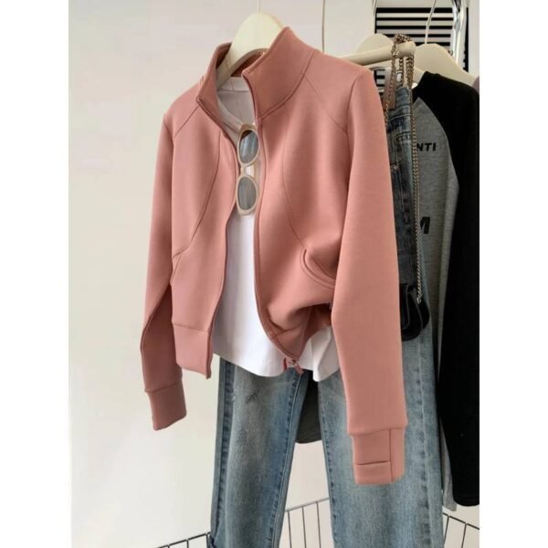 Women's Zip-Up Polyester Jacket with Flight Sleeves