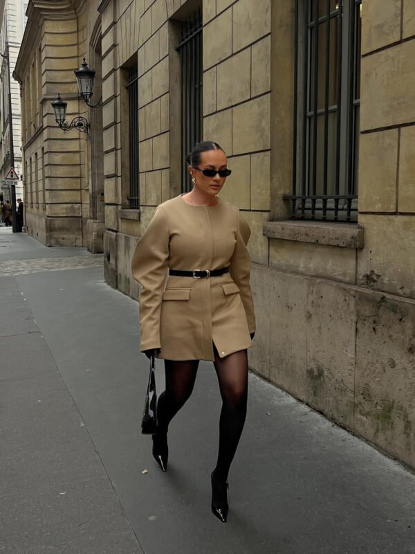 Women's Crew Neck Blazer Dress