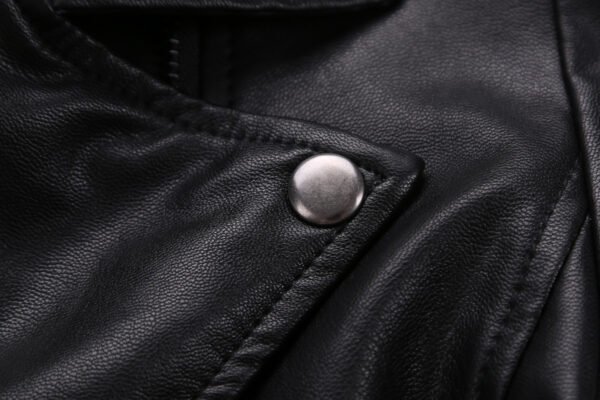 Women's Slim Fit Tassel Detail PU Leather Biker Jacket