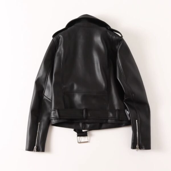 Women's Black Faux Leather Biker Jacket