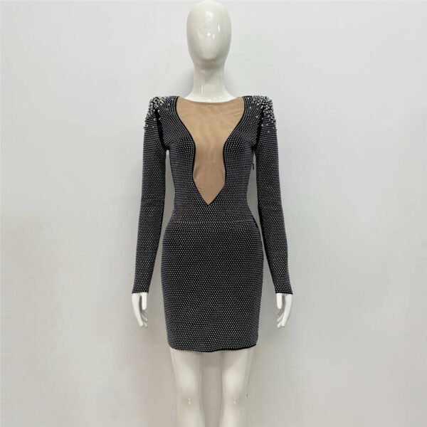 Sexy Rhinestone Bandage One-piece Dress Cross Border Foreign Trade Sexy Tight