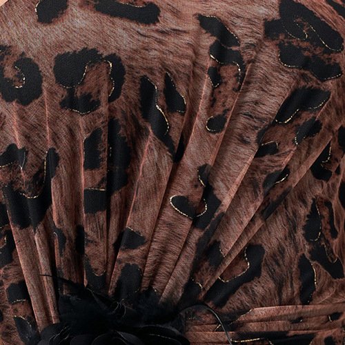 Women,s One-shoulder Diagonal Leopard Dress